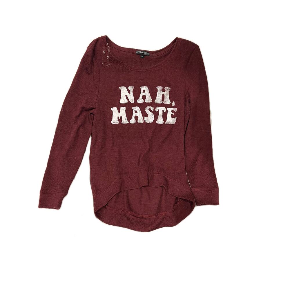 Fifth Sun Light Knit Sweater Namaste Womans M